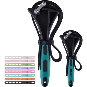 Rubber Strap Wrench Set, 2 count Adjustable Anti-Slip Belt Wrench for Plumbing, Shower , Faucet & Oil Filter, Heavy Duty Jar Opener Tool, Fits 4" & 6" Diameter Pipes