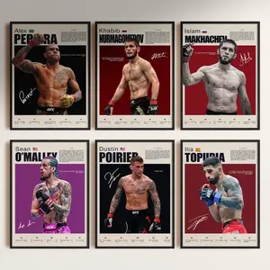 Alex Pereira, Khabib Nurmagomedov, Islam Makhachev, Sean O’Malley, Dustin Poirier, Ilia Topuria, UFC Poster Set, MMA Bundle Digital Print ( Unframed-Print Only )