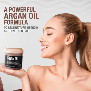 Cab's Argan Oil Hair Mask Cream for Damaged Hair Rescue - Deep Conditioning Treatment, HydratingTherapy Sulfate Free - (16.9 Oz / 500g)