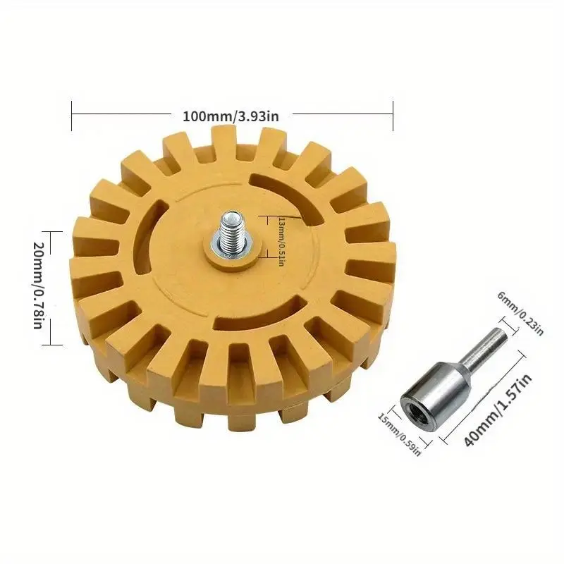 Decal Removal Tool with Rubber Wheel Gear Design - Universal Auto Repair Eraser for Car Sticker Removal