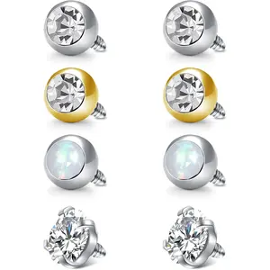 14g 16g Replacement Balls for Piercings Septum Ring Balls Belly Button Rings Nipple Tongue Ring Ball Replacement 16 Gauge Ball for Piercings Cartilage Earring Screw Backs 3mm 5mm 8mm