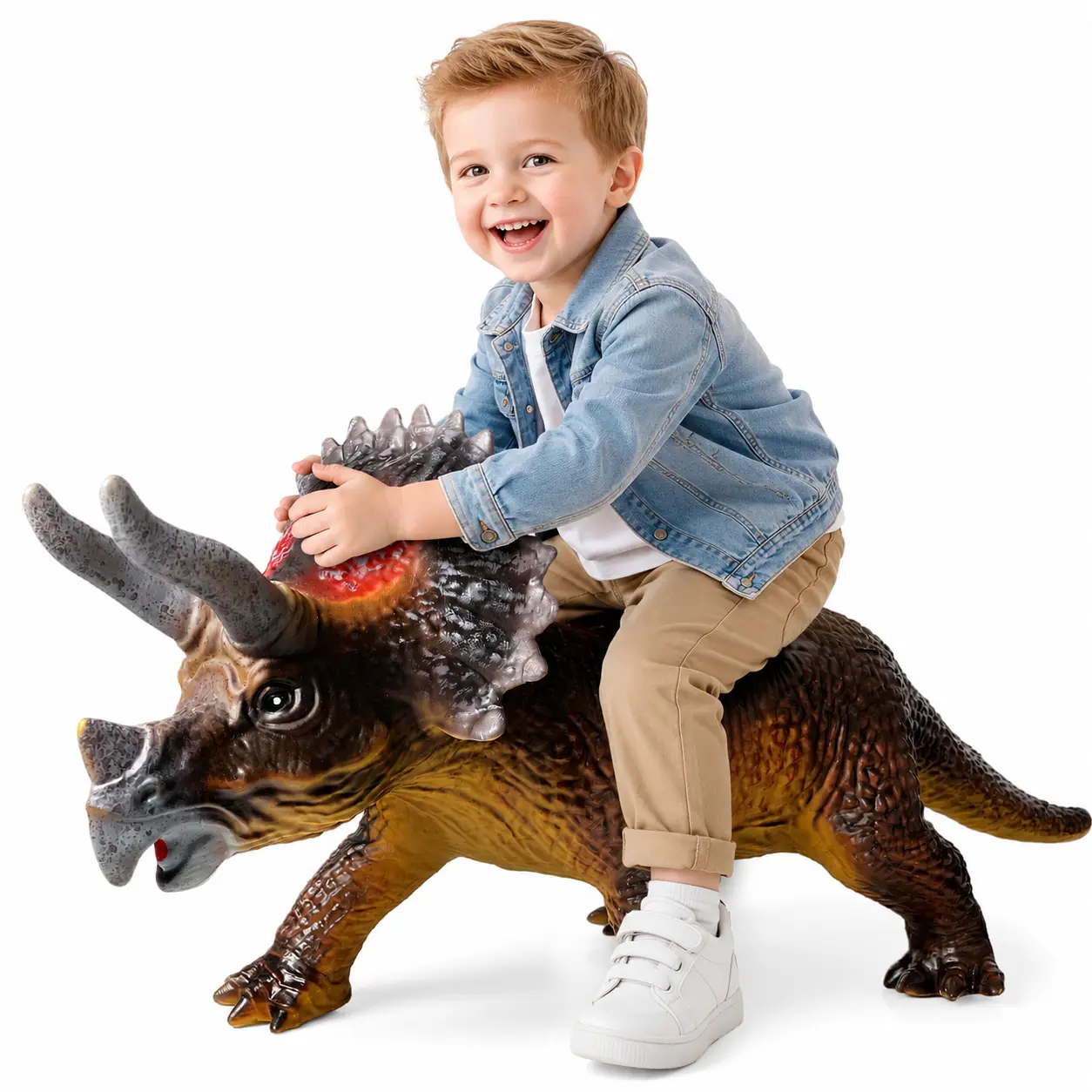Dinosaurs King Giant Triceratops Dinosaur Toy – 32 inches Realistic Lifelike Dinosaur Figure, Jumbo Dino Toys for Kids Toddler 3-5 5-7 Years, Perfect Party Favors, Birthday Gifts