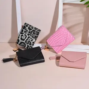 Women's New Short Folding Personalized Fashionable Portable Mini PU Leather Purses
