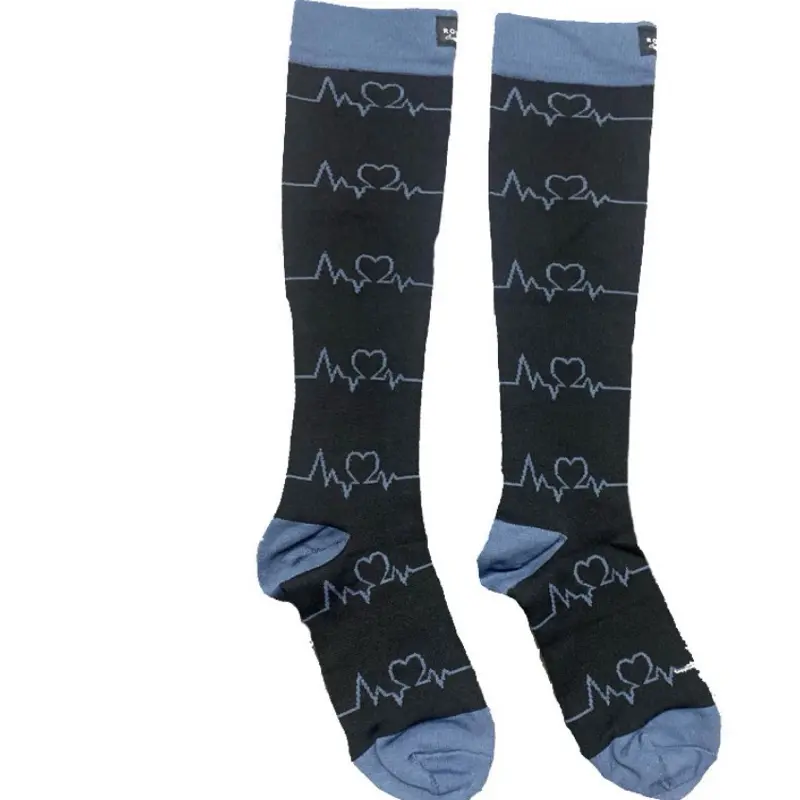 Two Pairs of Compression Socks with Heartbeat Design for Enhanced Comfort and Support