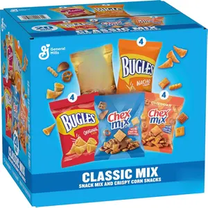 Classic Mix Snack Variety Pack, Bugles Original and Nacho Cheese, Gardetto's Original Recipe, Chex Mix Traditional and Cheddar, 20 Ct, 28 oz