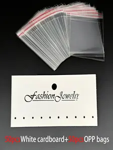 100pcs Paper Card DIY Earrings, Hook Jewelry Display Set, Ear Hook Accessories Cards, Includes Opp Bag