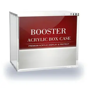 Premium Booster Box Acrylic Case 5mm Acrylic Magnetic Closure Display Box - UV-Resistant Dustproof Waterproof Collectibles Case Stackable Luxury Stronghold for Rare Card, Sleek Modern Display