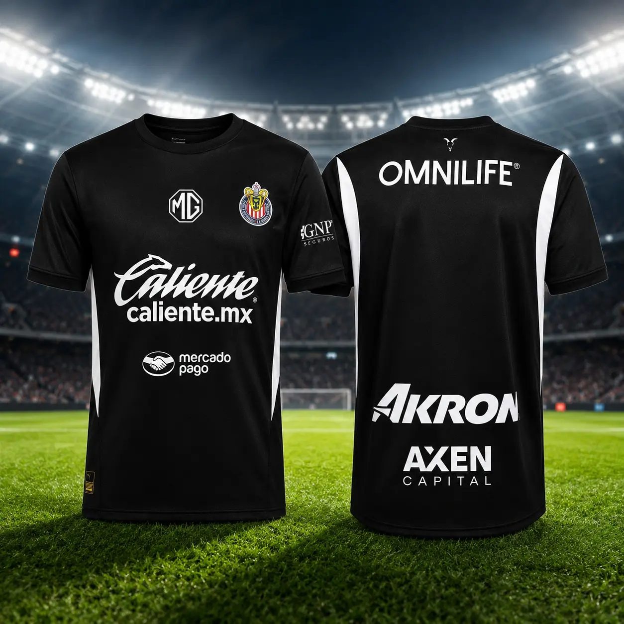 Chivas 26-27 Black Goalkeeper Football Jersey, Short Sleeve Soccer Top, Supporter Fan Edition
