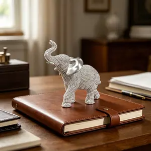 Imitation Pearl Elephant Sculpture, Modern Resin Craftsmanship, Resin Animal Sculptures, Granular Texture Decorative Figurine, Living Room Study Office Desk Ornament, Decoration, Home Decor Statue