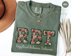 RBT Shirt, Strawberry Registered Behavior Technician Tshirt, Comfort Colors Aba Therapist Graphic Tees, Cute Behavior Analyst Graduation Outfit