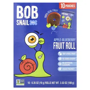 Bob Snail Fruit Roll, Apple-Blueberry, 10 Pouches, 0.35 oz (10 g) Each
