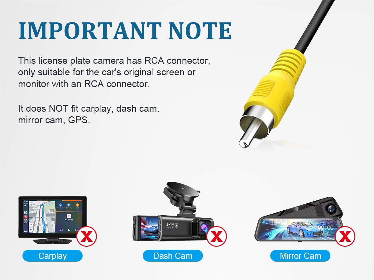 Backup Camera AHD 1080P Front Rear View Metal License Plate Camera with Night Vision, Waterproof Back up Camera for Cars/Truck/RV/Tractor/Semi-Trailers/Pickup