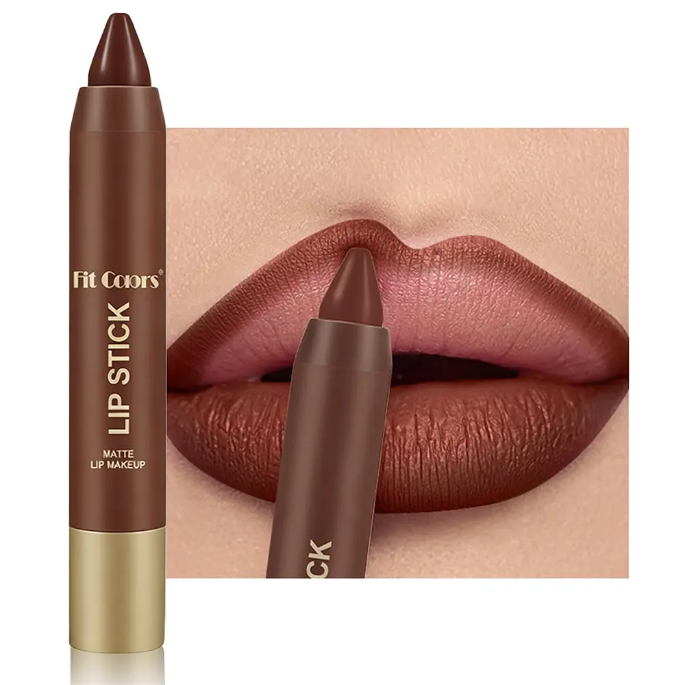 6pcs Matte lipstick Lip Liner, Crayon Nib Design Lip Line Lip Balm Dual Use, Waterproof Rotary Design Brown Color Lipsticks, Lipliner, Matte Lip Penci,Gift-Friendly Pencill Cosmetic Gloss Lipgloss Makeup Pack Glossy Daily