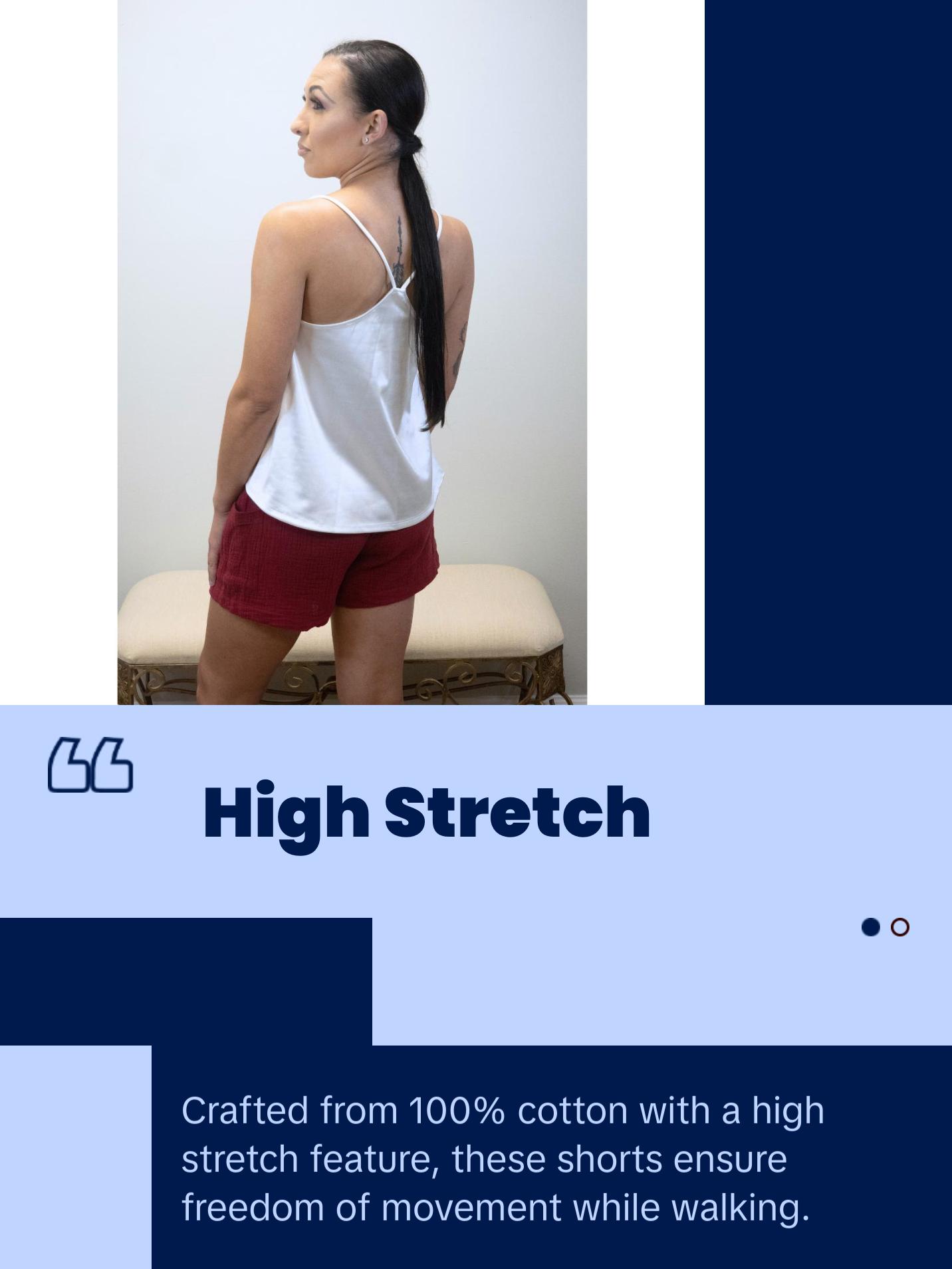 Lana Cotton Drawstring Shorts (Garnet)