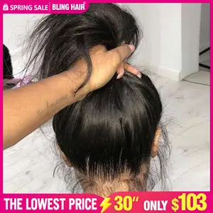 Bling Hair 360 Full Lace Wig Human Hair Pre plucked HD Lace Wig Human Hair Wigs 36 inch Bone Straight Lace Frontal Wig For Women