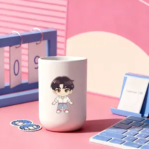 1pc mouthwash cup, cartoon pattern printing, durable bathroom toothbrush cup, wash cup, toothbrush holder, bathroom storage, bathroom water cup, brushing cup, Christmas Valentine's Day gift for students back to school (only cups are sold)