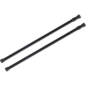 2 Pack Tension Rod for Window 28 to 48 Inch, Expandable Small Tension Rods No for,, Doorway, Cupboard(Black)