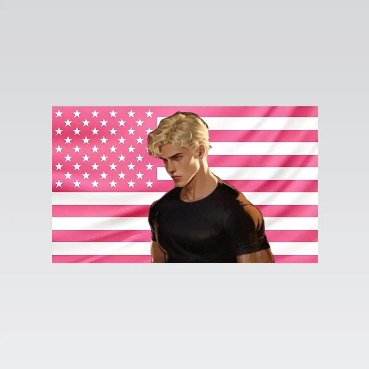 Aaron Warner Pink American Flag Tapestry – Shatter Me Wall Art Decor | BookTok Fan Flag | Aesthetic Pink Bedroom Decor