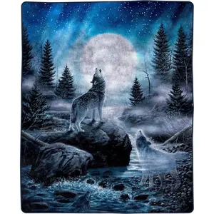 Soft As Moonlight: This Wolf and Full Moon Blanket Is The Warmest Addition To Your Couch or Bed