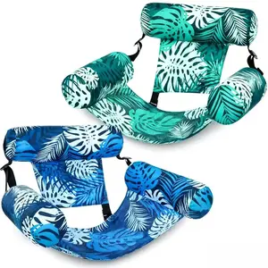 Foldable Inflatable Pool Float for Couples Family Adults, Portable Pool Lounge Chair, Compact Quick-Inflate Water Hammock for Beach Vacations, Family Trips, Cruise Travel, Lake Camping, Pool Parties,summervibes