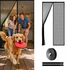New Self-Sealing Heavy-Duty Mesh Mosquito Door Curtain,Magnetic Screen Door, Hands-Free Design, Bug-Proof & Pet/kid-Friendly, Available in Three Sizes