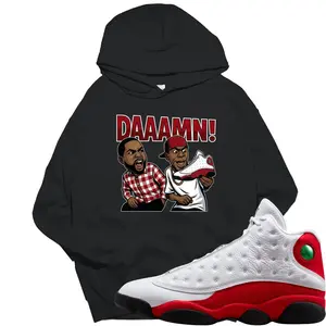 DAAAMN Sneaker Match Shirt Red White Black – Basketball Inspired Hoodie Unisex