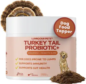 Lumiqour - Turkey Tail Probiotic+ - Mushroom + Probiotic Blend for Dogs prone to Lumps | Immunity & Gut Health for Dogs