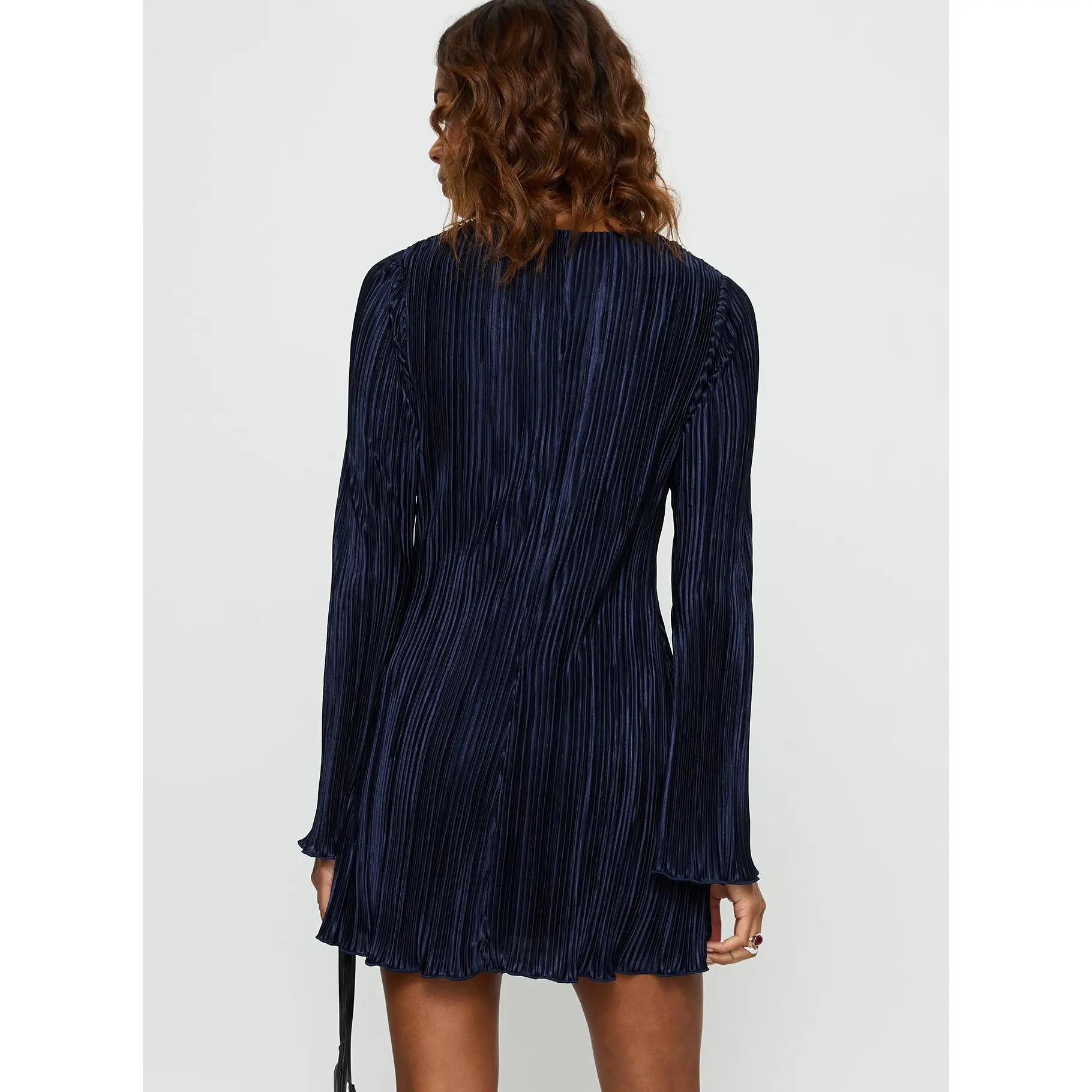 striped long sleeve bodycon dress Cozy Style Vibe Striped Knit Long Sleeve Mini Dress
