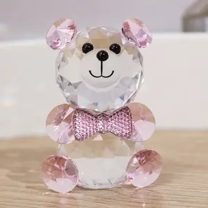 Cute Crystal Bear Figurine, Adorable Home Decor Accessory for Living Room, Desktop Decoration Gift, Perfect Present Idea