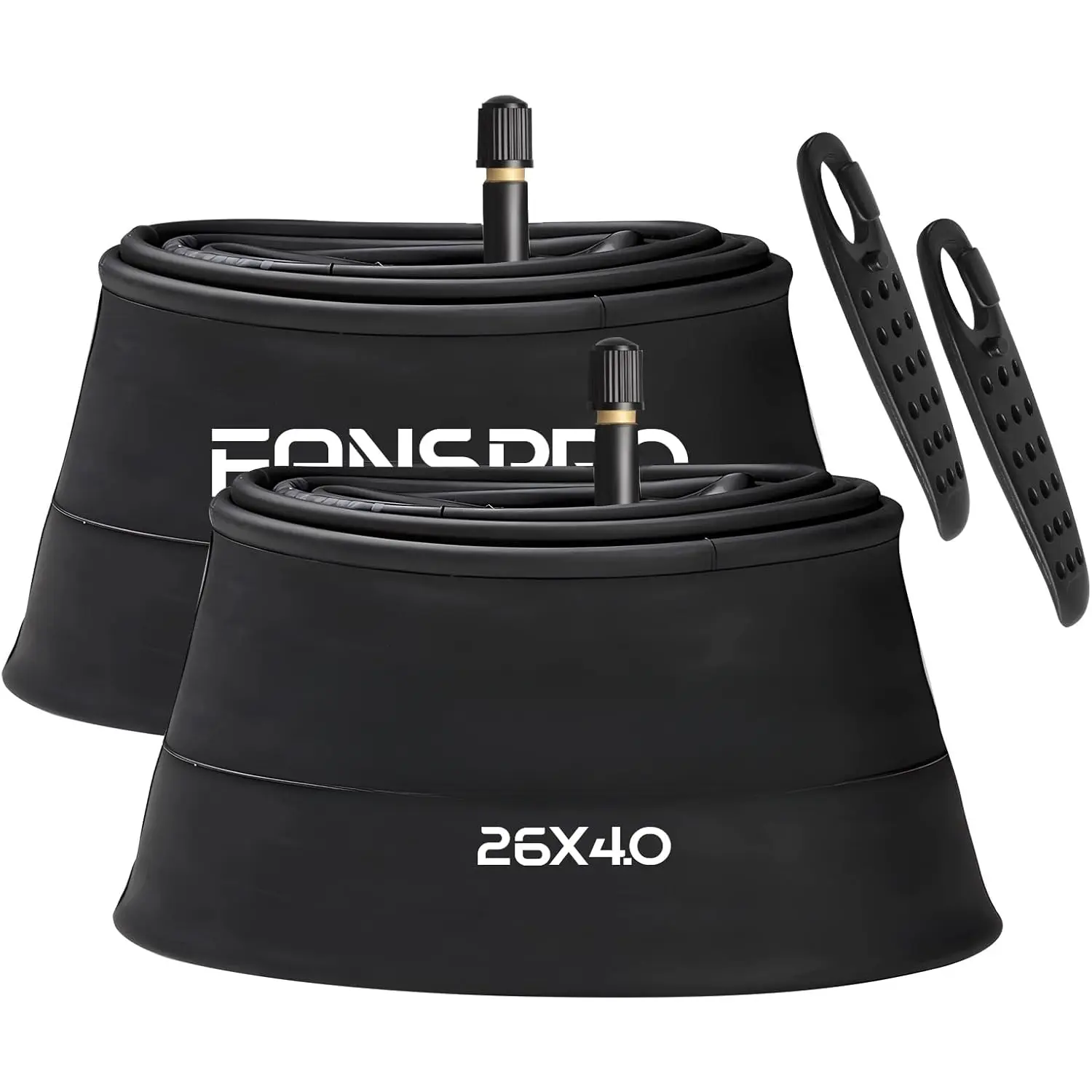 2 Pack Premium Butyl Inner Tubes for 20/26-Inch  Bikes - Heavy Duty 20x4.0, 26x4.0, 20x3.0, 26x3.0 with Schrader Valve & Tire Levers - Compatible with Mountain, Electric & E-Bikes