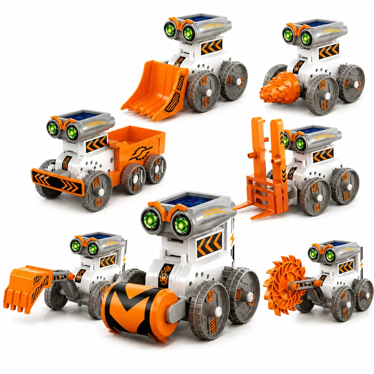 Wingtop 7-in-1 Solar-Powered DIY STEM Robot Kit - 92PCS Buildable Educational Toy, Solar Powered Science Kit for Hands-On Creativity & DIY Fun, Gift for 6-8 Years Old Kids