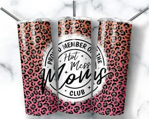 Hot Mess Mom Club 30oz Tumbler with lid and straw