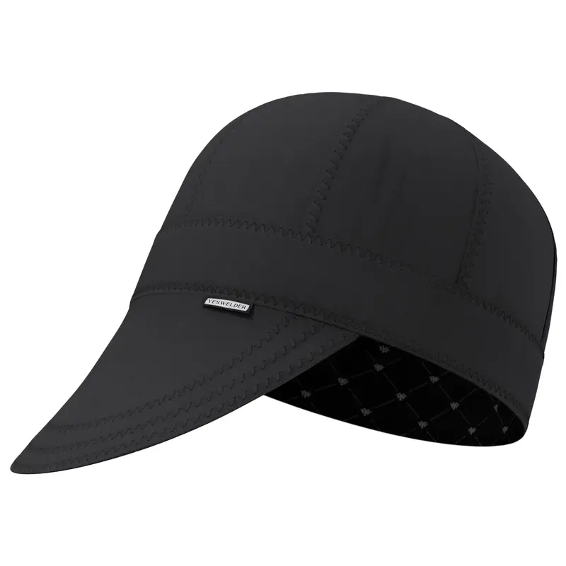 YESWELDER Reversible Welding Cap Head Cover - Lightweight, Heat-Resistant, Durable Welder Protective Hat with Cotton Lining & 240GSM Martin Cloth, Men's Construction Work Accessory