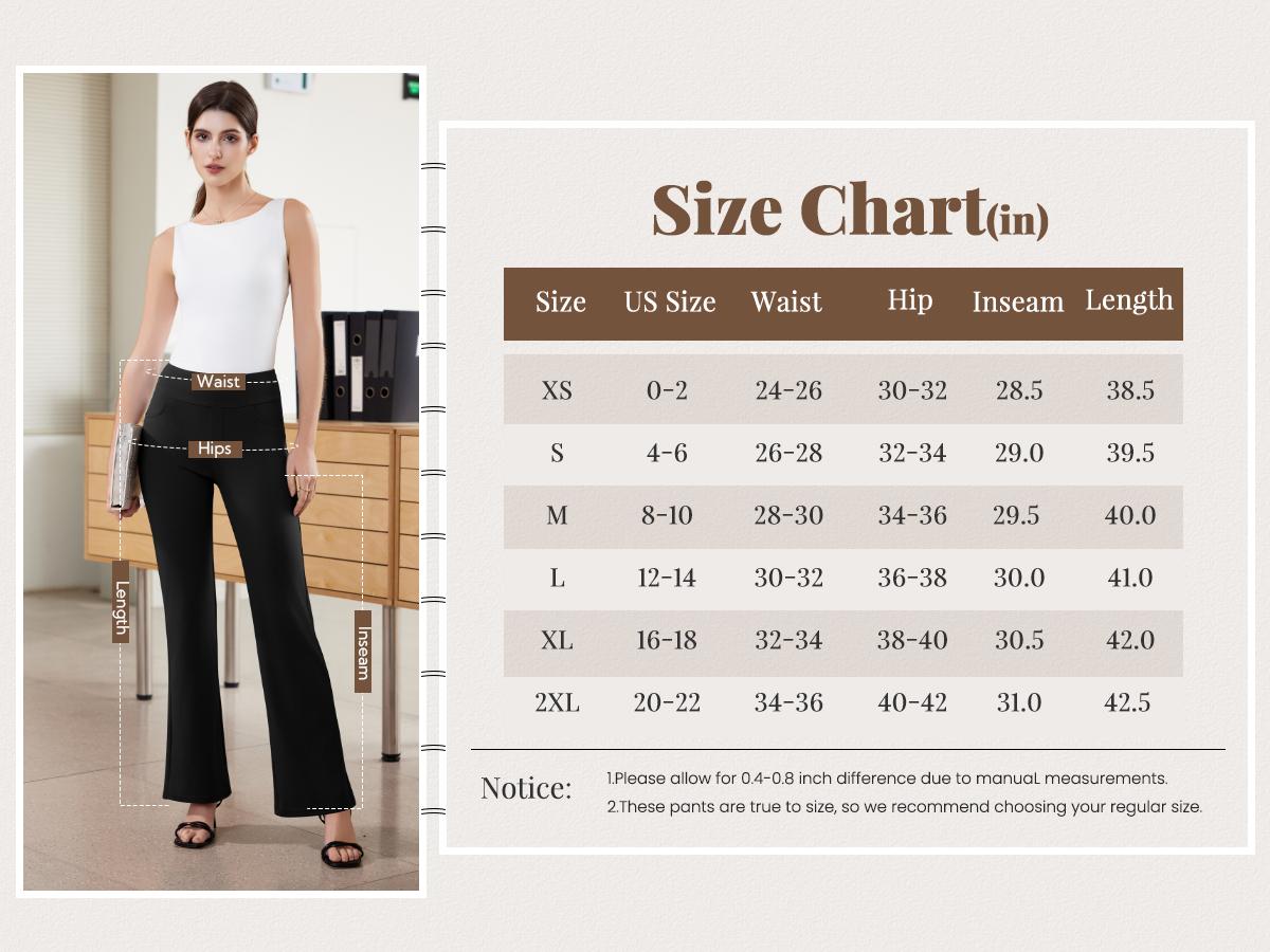 Dlooda Womens Dress Pants Stretchy Work Pants Business Casual Office Trousers Pull On Flare Slacks with 4 Pockets Dlooda Womens Dress Pants Stretchy Work Pants Business Casual Office Trousers Pull On Flare Slacks with 4 Pockets