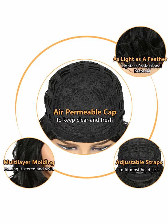 Noble Natural Wave 12 inches Short Curly BOB Hair Wigs Ombre Color Synthetic Wig