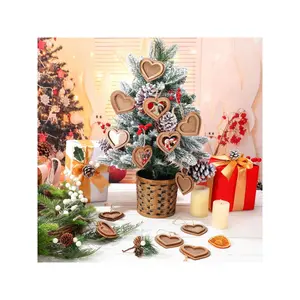 Valentine's Day Wooden Heart Pendants, Christmas DIY Decorations, Creative Home Heart-shaped Crafts