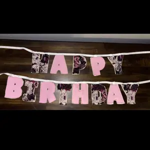 Upcycled Handmade Hapoy Birthday Banner Bunting