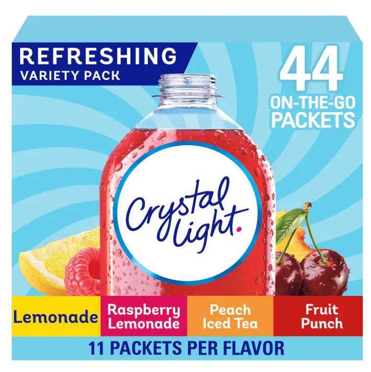 Crystal Light Lemonade, Raspberry Lemonade, Peach Iced Tea, & Fruit Punch Powdered Drink Mix Singles Variety Pack (44 ct.) - Beverage Mix - Mixed
