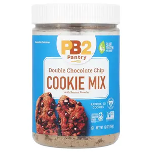 PB2 Foods Double Chocolate Chip Cookie Mix with Peanut Powder, 16 oz (454 g)