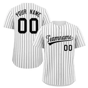 Custom Pinstripe Baseball Jersey Button Down Shirt Personalized for Adults/Youth,  Personalize Custom Logo, Number, Name