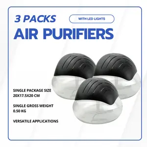 3 Packs Air Purifiers with LED Lights for Bedroom, Humidifier Room Appliances, Water Filter Air Purifier for Home, Aroma Diffuser with LED Lights