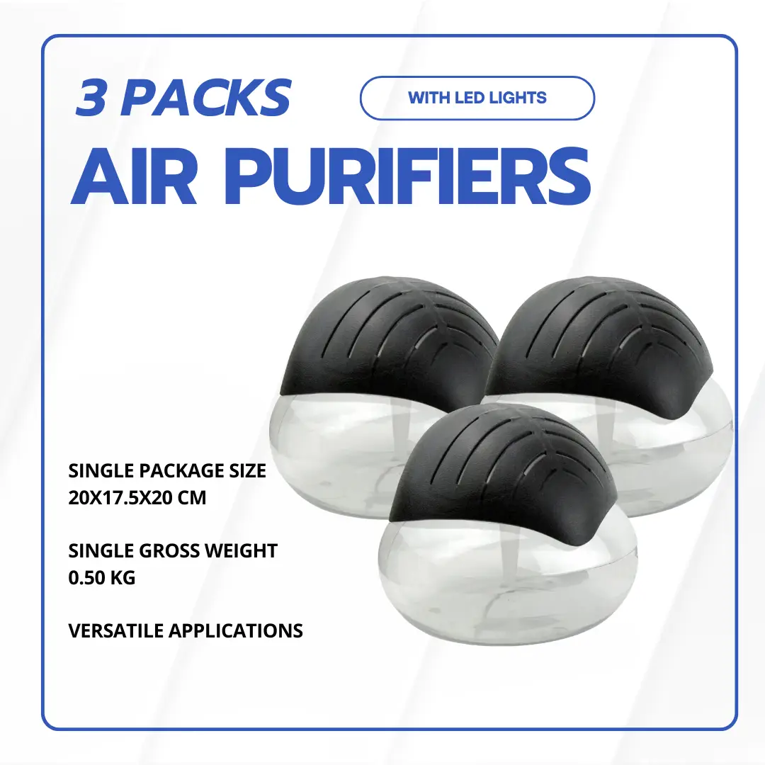 3 Packs Air Purifiers with LED Lights for Bedroom, Humidifier Room Appliances, Water Filter Air Purifier for Home, Aroma Diffuser with LED Lights