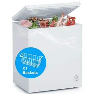 SMAD Compact 3.4 Cu.Ft Chest Freezer Water Drain Garage Kitchen Energy-saving