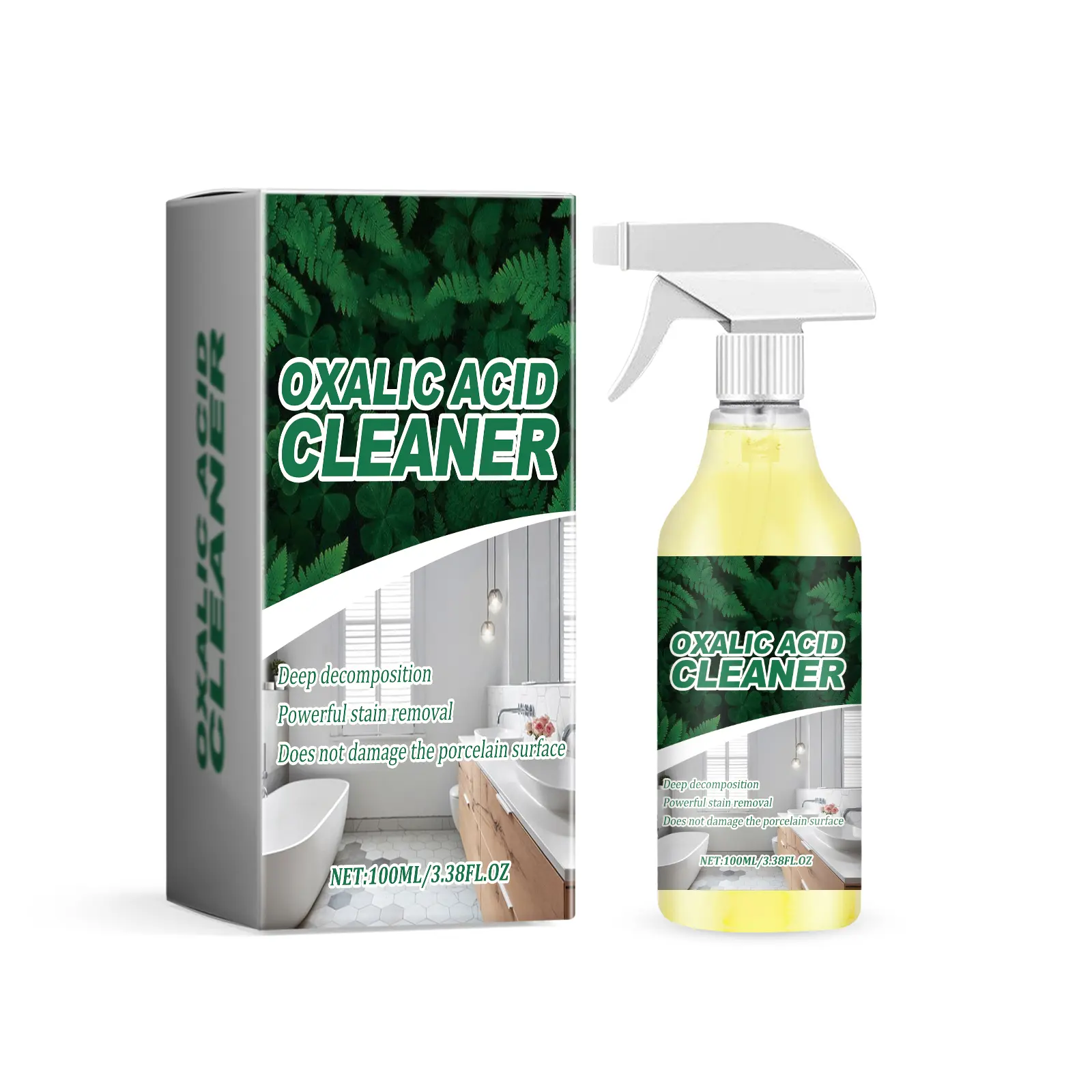 Oxalic Acid Toilet Bowl Cleaner, Powerful Urine Stain & Limescale Remover, Restores Glossy Shine, Deep Decontamination Bathroom Cleaner for Household Daily Sanitation Maintenance Supplies