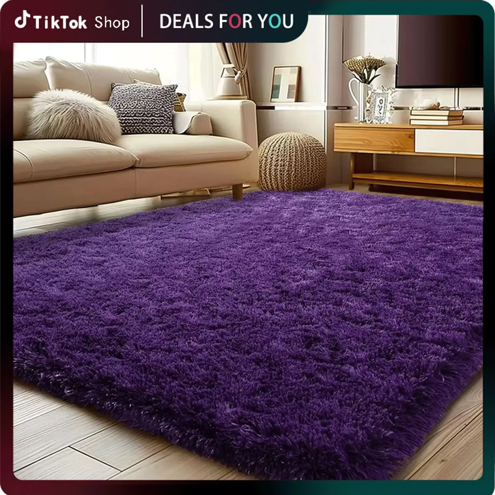 Rezutan Fluffy Rugs for Living Room, Large Fluffy Shag Rug for Bedroom Playroom, Non-Slip Indoor Floor Carpet, Soft Shaggy Rug for Home Decor Aestheti