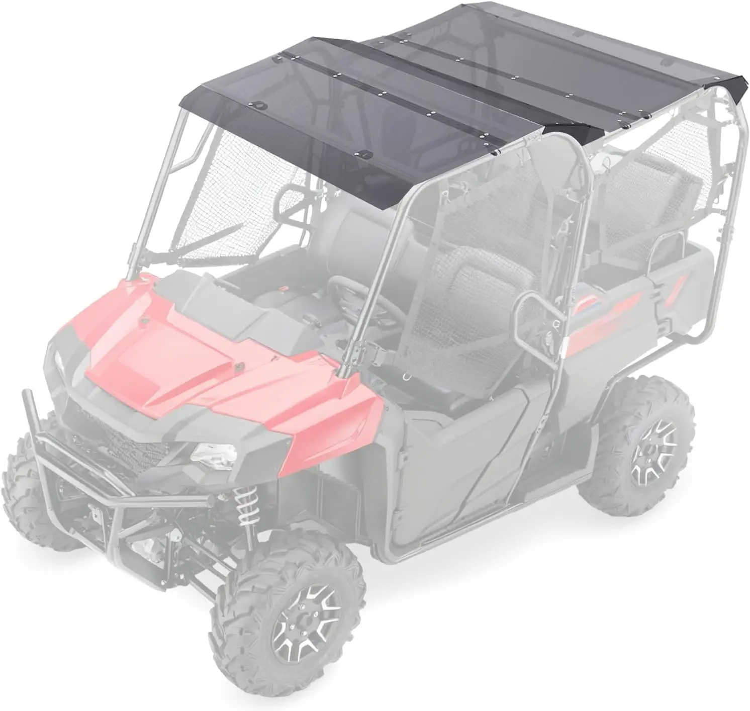 Hard Roof Top Compatible with 2014-Up Honda Pioneer 700-4 UTV Accessories Plastic(PC) Tinted 3PCS