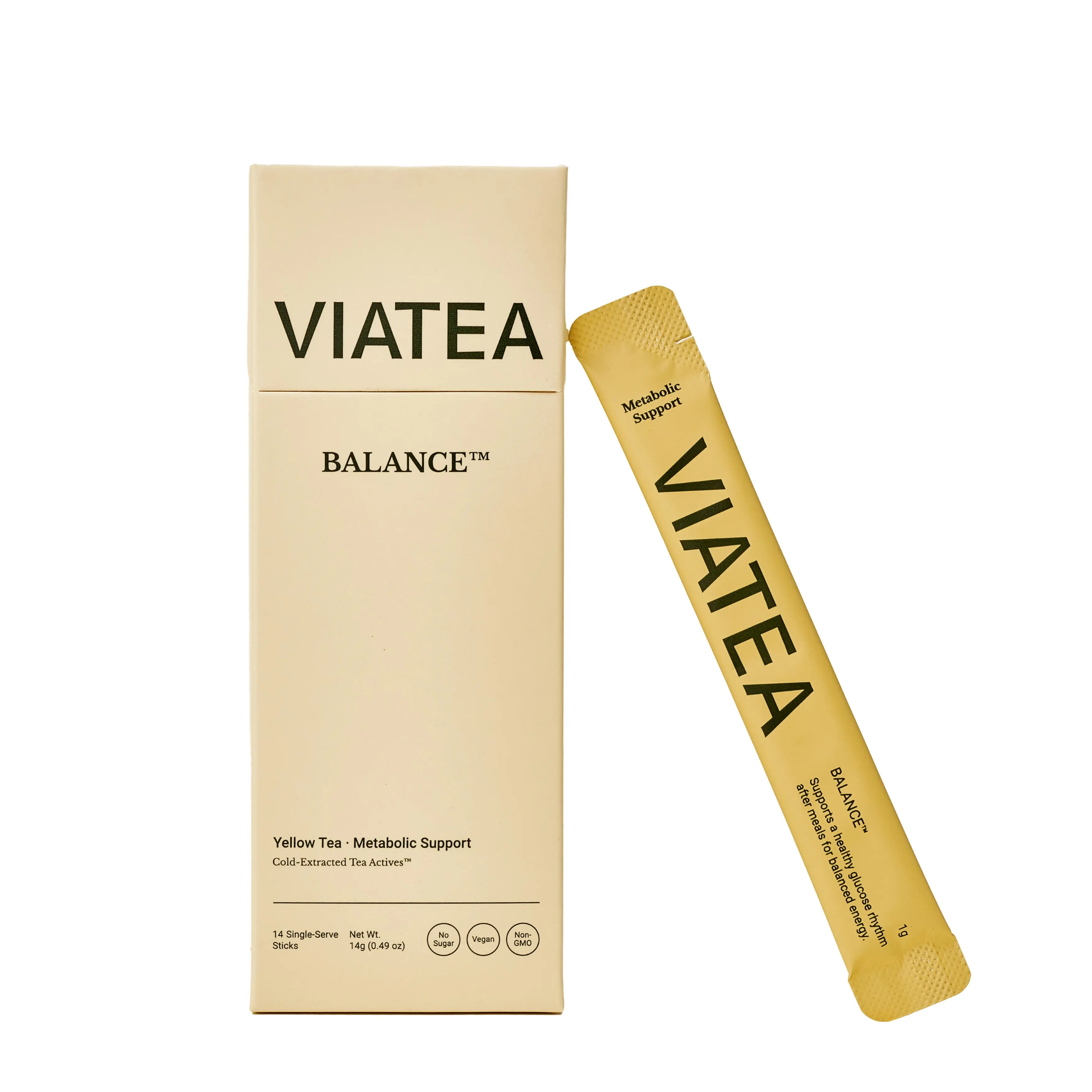 VIATEA BALANCE Instant Yellow Tea – Premium Functional Tea, No Added Sugar, 14 Stick Packs