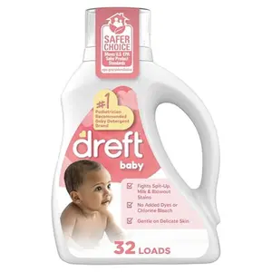 Dreft Baby Laundry Detergent, Gentle on Sensitive Skin Laundry Soap, 42 fl oz, 32 Loads (Packaging May Vary)