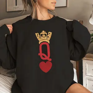 Queen of Hearts Vintage Inspired Shirt, Valentine's Day Gift Sweatshirt, Birthday Gift Girl, Hearts shirt, Gift for Girl friend