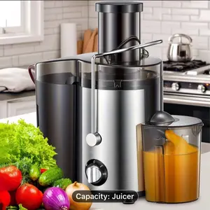 Juicer, 500W Centrifugal Juicer Extractor with Wide Mouth 3" Fruit & Vegetable Feed Trough, Easy to Clean, Stainless Steel, BPA Free (Black), Fast Juicing, Easy Installation